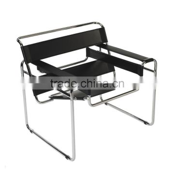 replica German Design chairs stainless steel elegant PVC/Genuine leather Marcel Breuer wassily chair