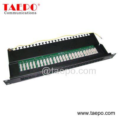 19 inch 1U 50 port CAT3 UTP RJ45 rack mount voice patch panel with bracket from China Factory TAEPO
