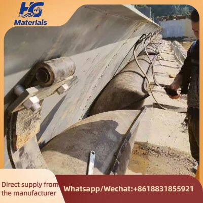 Shield-type rubber dam; airbag-supported dam, rubber airbag supporting the shield plate to block water