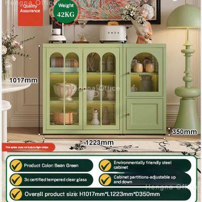Multi-Functional Steel Storage Cabinet With Adjustable Shelves | Easy-to-Clean | Ideal for Organizing Coffee Beans and Decor