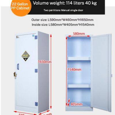 Gabinete resistente a ácidos e álcalis PP | com sistema de dupla fechadura | para armazenamento de produtos químicos de laboratório photo-2