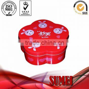 flower shaped tin box