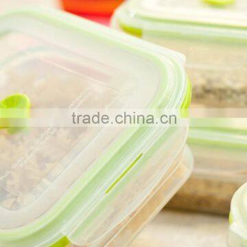 1000ml square Collapsible Silicone Food Container