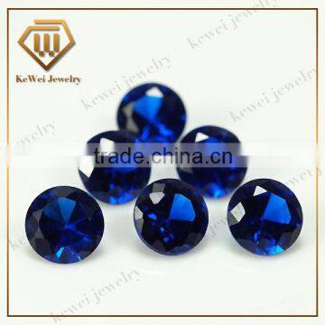 Wholesale Price Round 113# Blue Synthetic Spinel Loose Gemstone