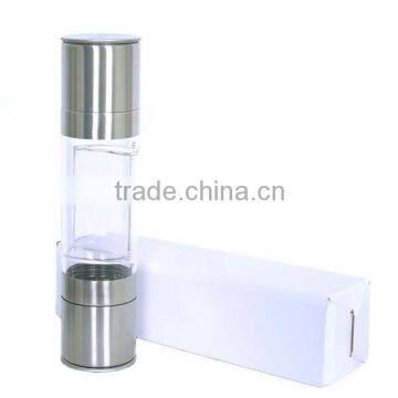 High Quality Double End Mill Salt and Pepper Grinder Brushed Tainless Steel Salt & Pepper Mill Set 2 in 1,manual Coffee Grinder photo-4