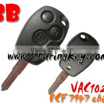 Good quality 3 Button Remote Key With VAC102 Blade Round Button for Reanult