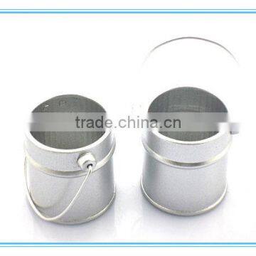 Round metal tin bucket