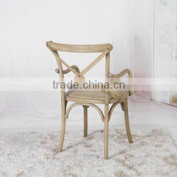 RCH-4002 French Style Rattan Wood Solid Oak Cross Back Chair Quality Choice photo-4