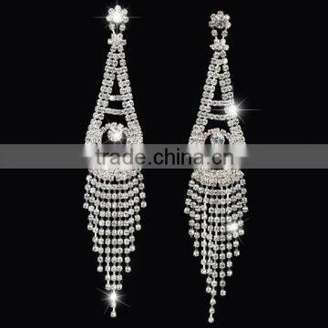 Wholesale Fashion Rhinestone Bridal Earrings With Tassels Stud Earring photo-5