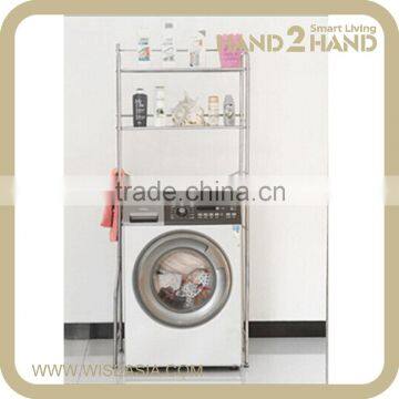 3-Shelf Organizer Stand Towel Rack Holder Over Washing Machine Storage For Stainless Steel, White