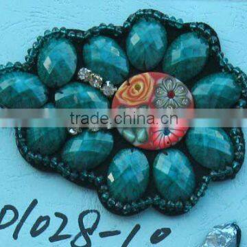 GREEB TURTLE BEADWORK WHOLESALE BEADED APPLIQUE CRAFT IRON PATCH