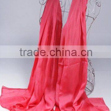 Korea Fashion Solid Color Plain Silk Satin Scarf photo-5