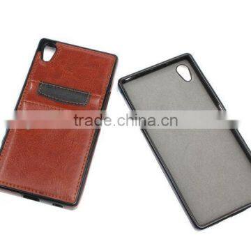 Shockproof Soft Protective Leather Card Slot Case for Sony Z5