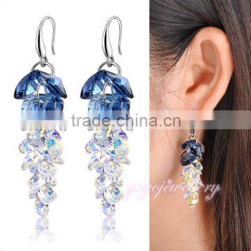 2016 latest cute girls crystal drop chandelier earrings