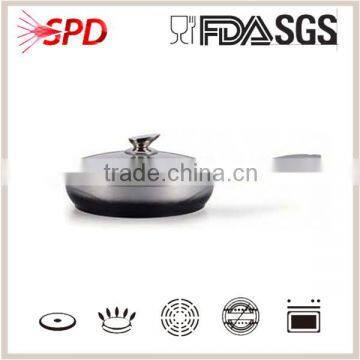 High quality SGS FDA fashion luxury wave series die casting nonstick coating deep fry pan