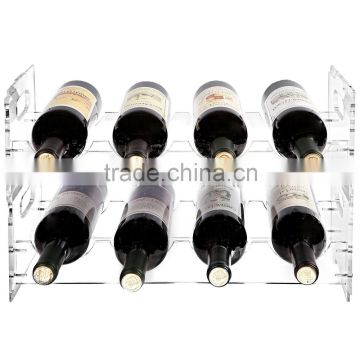 Stackable 4 Slots Clear Acrylic Wine Holder with Handle