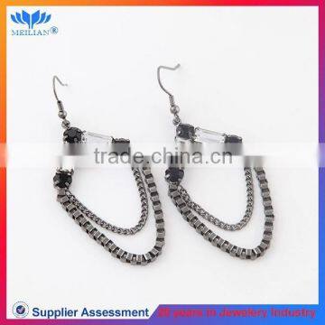 New design gun black corn chain woven drop earrings for women