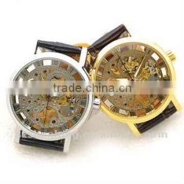 hand winding mechanical couple wristwatch