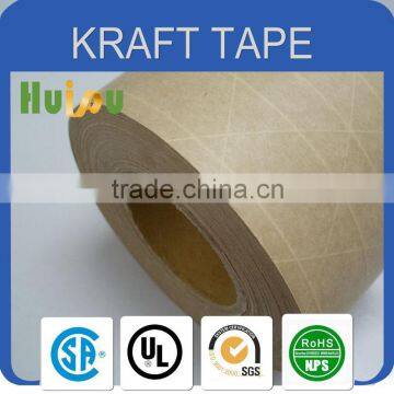 China supplier water activater brown reinforced paper kraft tape for carton sealing