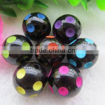 2014 Halloween Mixed Colorful color polka dot acrylic resin chunky beads for jewerly making !