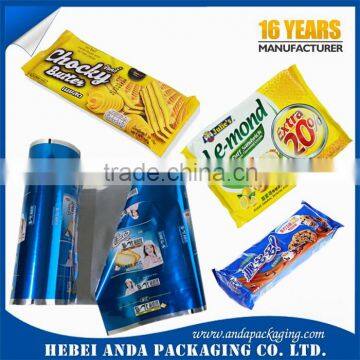 Heat Sealing Plastic Snack Food Packaging/ Biscuit Packaging Plastic Film Roll