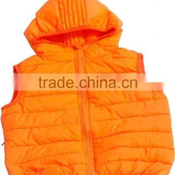 kids padding winter vest with orange color