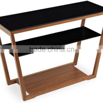 Wood and glass console table