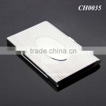 New Arrival High-Grade Name ID Card Box Organizer Lines Emboss Oval Metal Business Card Case Stainless Steel Card Holder photo-6