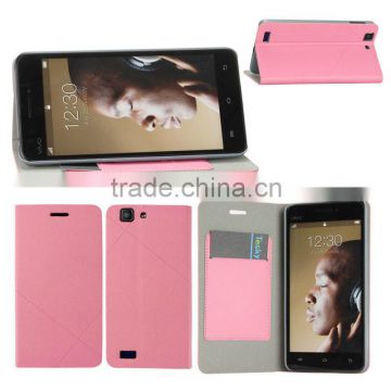 For BBK Vivo X3 Phone Cover Leather Case Skin In Light Pink Color