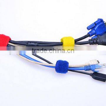 Colorful Adjustable Hook and Loop Wire Cable Tie With Label Tag photo-3
