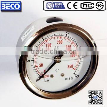 60mm oil filled Vibration proof gauge pressure measuring instrument YTN-60D