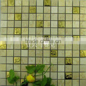 Hot sale cheap price of metal mix glass mosaic tile .
