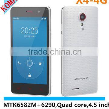 KOMAY NEWEST 4G FDD LTE android os phone 3G GPS 4.5 INCH IPS mtk6582m+6290 quad core 1gb+4gb smartphone bluboo x4