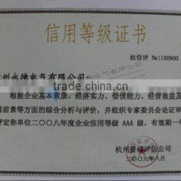 Credit Rating Certificate