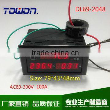Multi-functional LED display panel meter voltmeter ammeter with active and reactive power and power factor 80-300V 0-100A