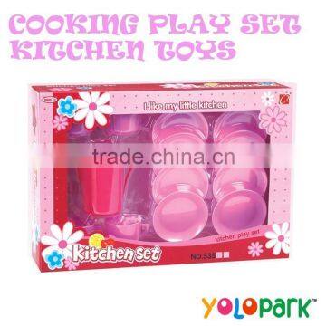 Girls Colorful Mini Kitchen Cooking Play Set Toys
