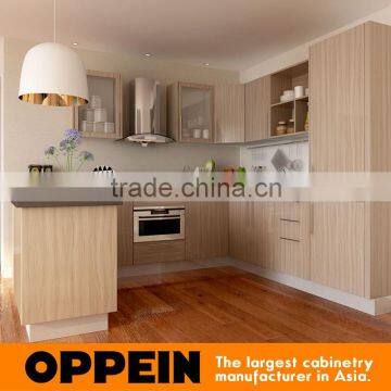 Classic Melamine Finish Wooden Kitchen Cabinet Design for Small Family