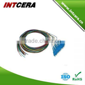 SC/PC singlemode 12 color pigtails SC 9/125 900um 12 core fiber optic pigtail sets