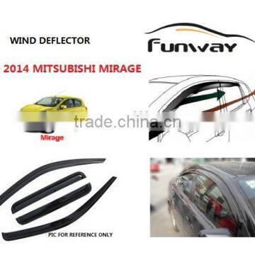 Deluxe door visor window deflectors rain visor car accesories for 2014 MITSUBISHI MIRAGE