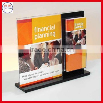 Acrylic Brochure Holder with black base,Acrylic Sign Holder,,Acrylic POS Display Stand