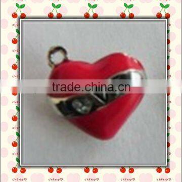 enamel heart charm