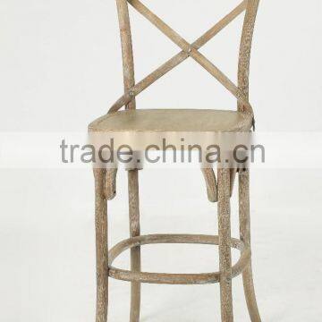Antique Wooden Bistro Armless Barstool/ High chair(KY-3045-2-OAK)