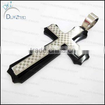 black mixed steel mens large cross pendants