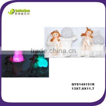 Garden decoration polyrsin led fairy figurine