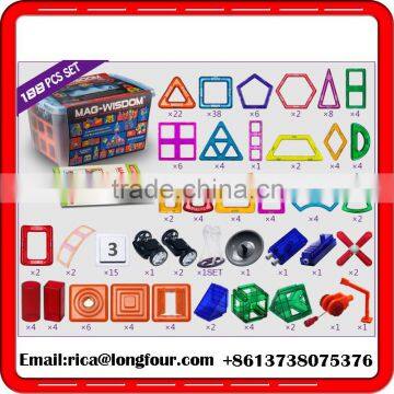 Mag Wisdom 188pcs Magnetic Children Plastic Building Blocks photo-2