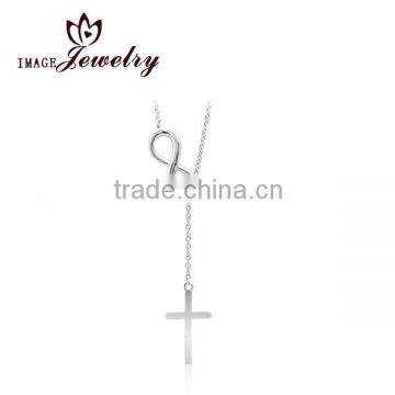 2016 Summer Fashion Simple Jewelry Gold&Silver thin Chain Pendant Necklace,Sterling silver infinity and cross necklace