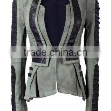 2014 Ladies pu Leather Jacket in Apparel, Wholesale Fashion PU Leather Jackets Ladies Leather Jacket Women H photo-3