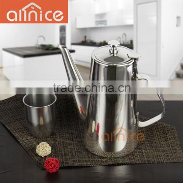 wholesale long mouth cool water kettle /stainless steel cool water pitcher /filter water kettle with lid&handle