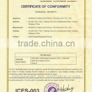 High Quality ETL Approval USB Wall Socket 125V For IPhone IPad Charge photo-5