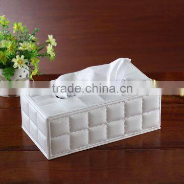 High-grade sheepskin leather leather paper bo paper towel bo creative Hotel napkin bo Plaid wood